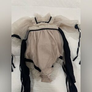 Chic Cream and Black Kids Bodysuit/Romper